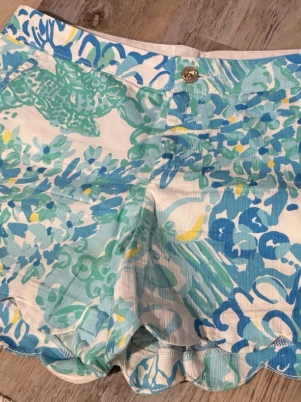 Lilly Pulitzer Blue Green Floral The Buttercup Shorts